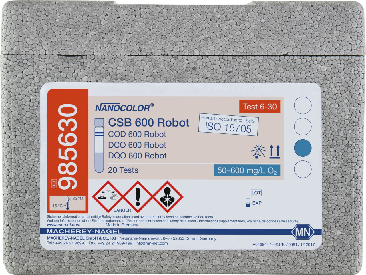Tube test NANOCOLOR COD 600 Robot