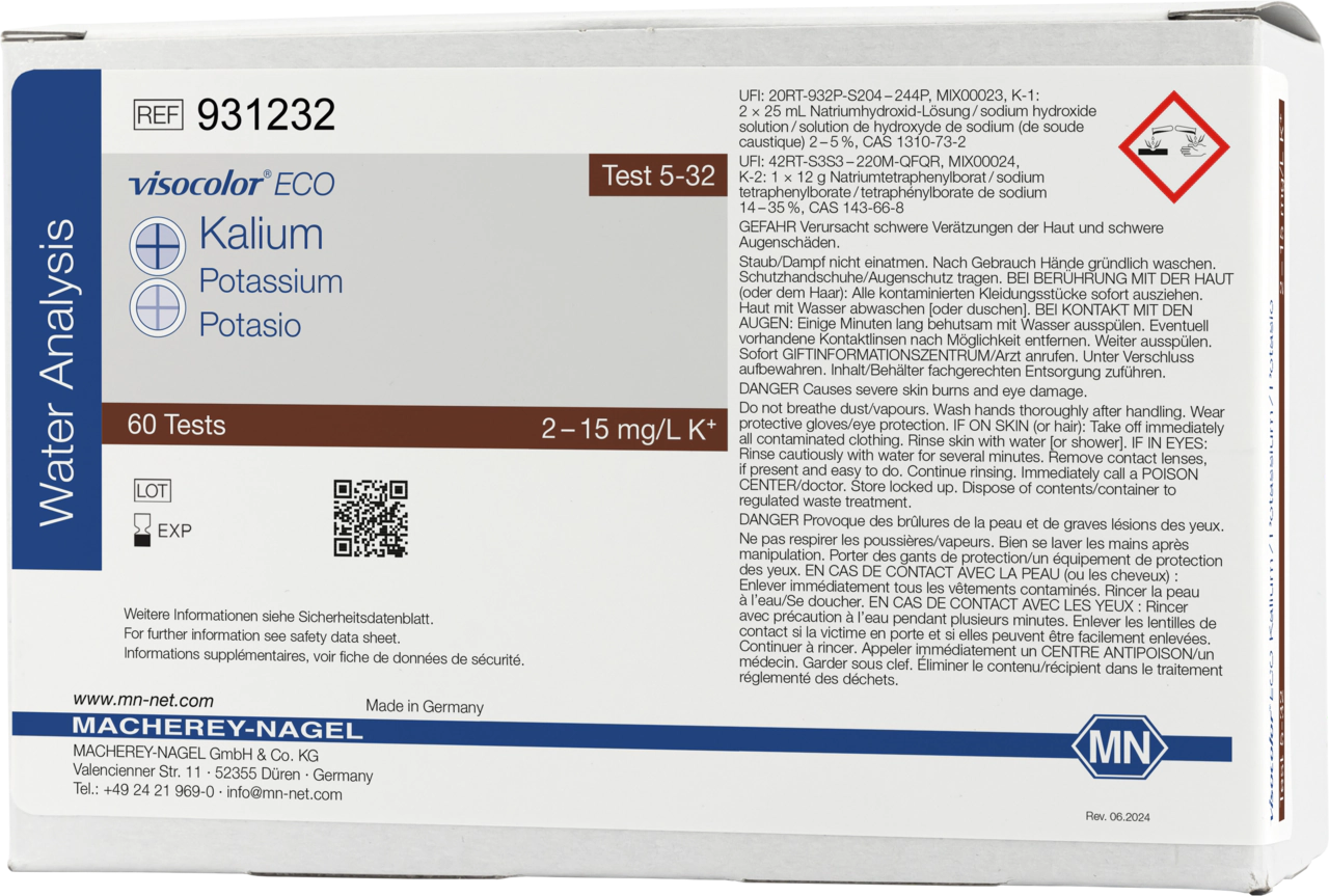 Colorimetric test kit VISOCOLOR ECO Potassium, refill pack