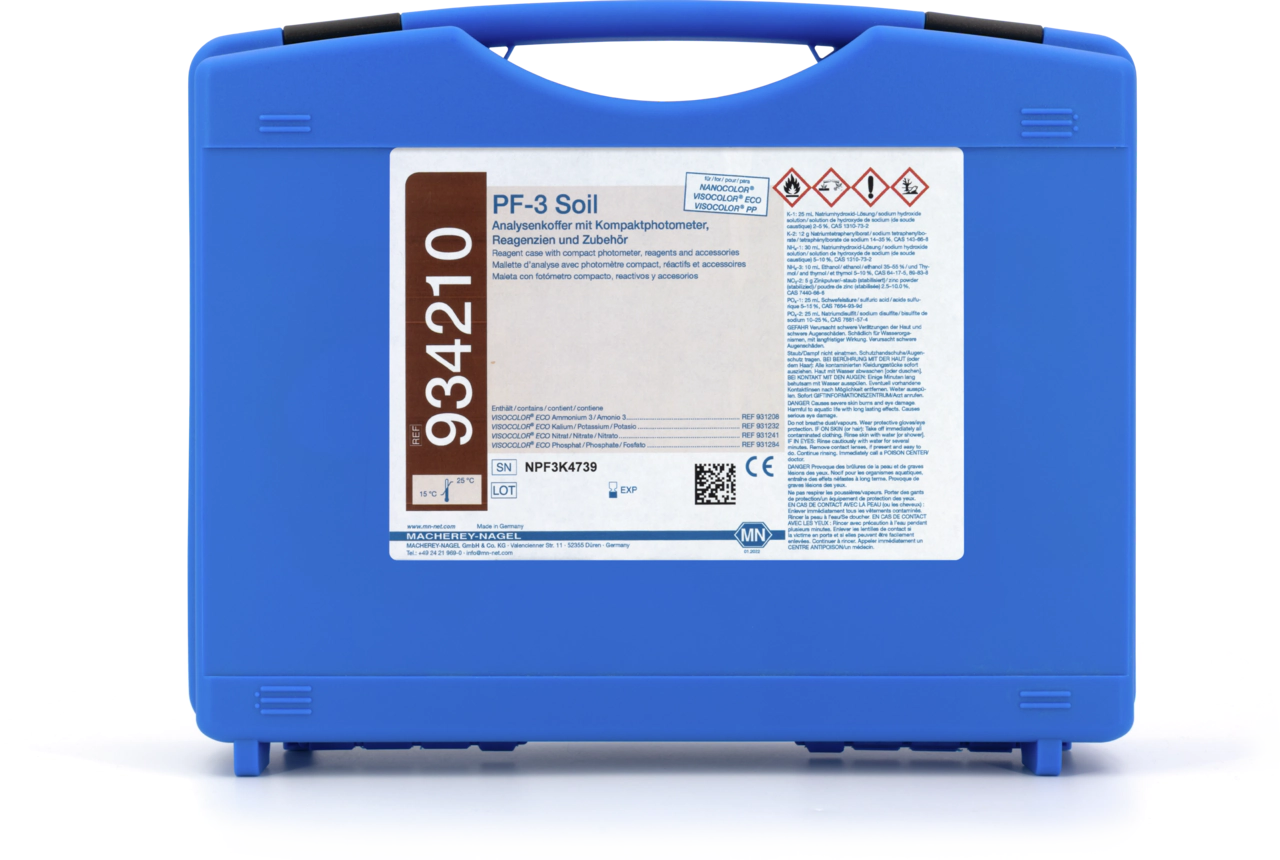 VISOCOLOR Reagent case for soil analysis with PF‑3 Soil