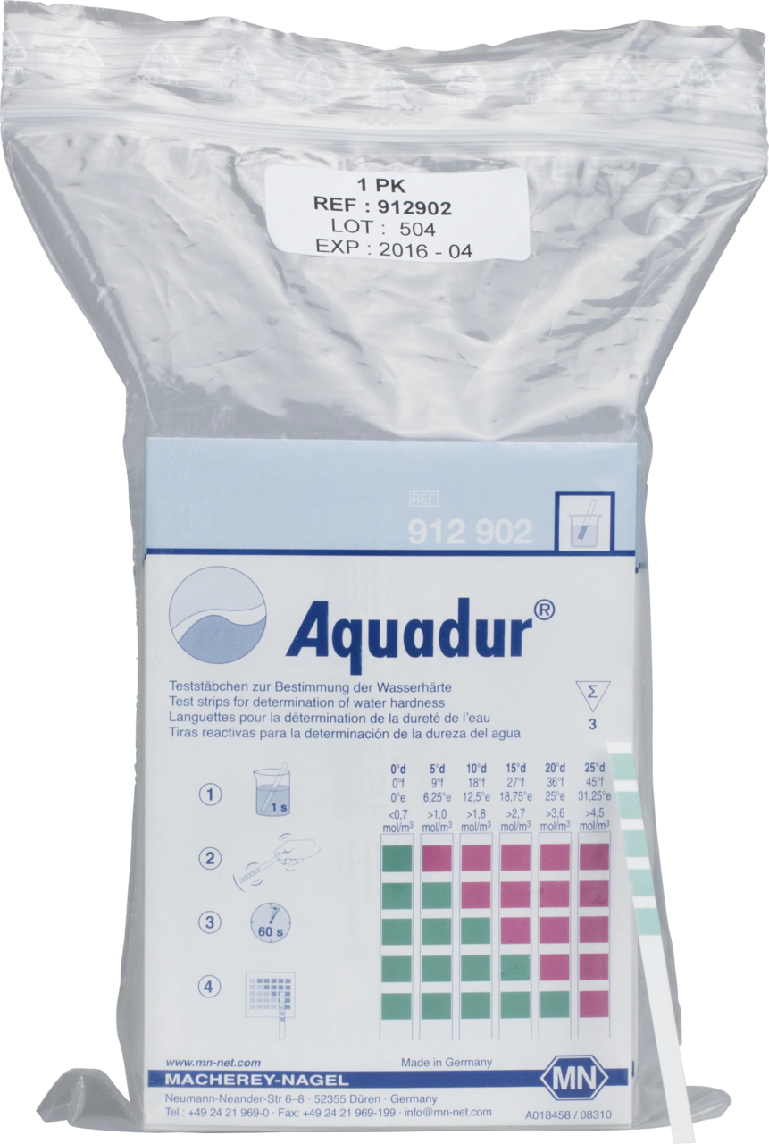 AQUADUR 5–25, for water hardness, test sets