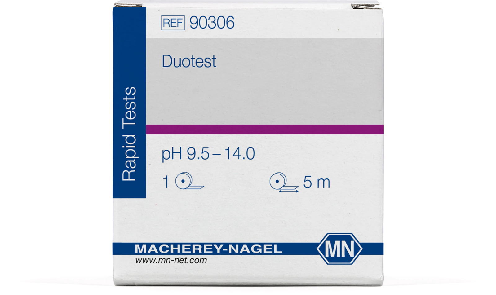 pH test paper Duotest pH 9.5–14.0, with two indicator zones