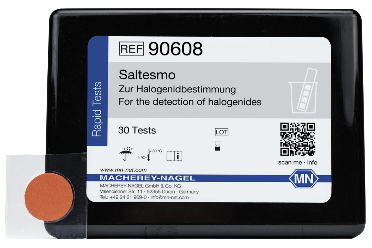 Semi-quantitative test paper SALTESMO, for halides