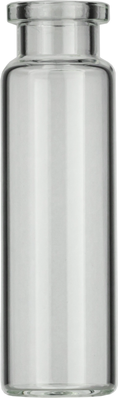 Crimp neck vial, N 20, 22.5x75.5 mm, 20.0 mL, flat bottom, flat neck, clear