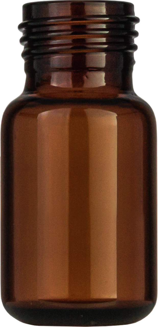 Screw neck vial, N 18, 22.5x46.0 mm, 10.0 mL, rounded bottom, amber