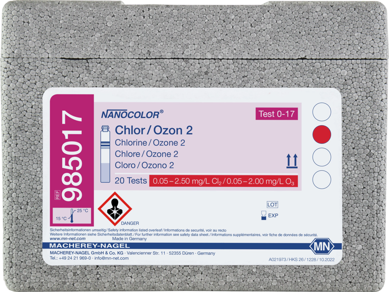 Tube test NANOCOLOR Chlorine / Ozone 2
