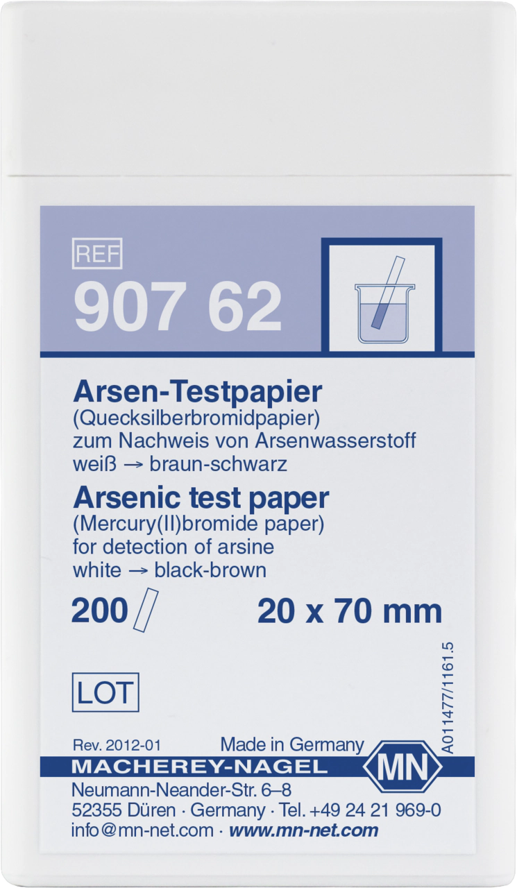 Qualitative Arsenic (mercury bromide) test paper for Arsenic: 0.5 μg arsenic