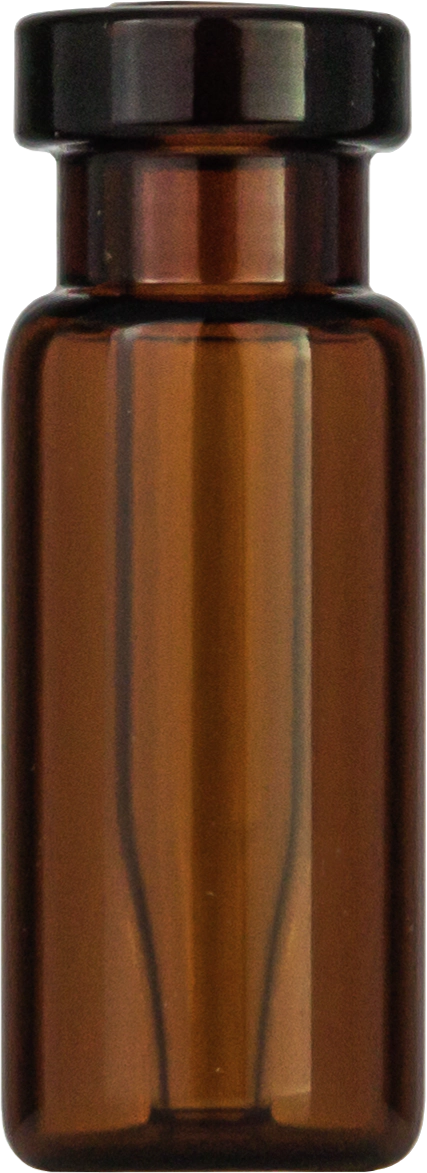 Crimp neck vial, N 11, 11.6x32.0 mm, amber, with integr. 0.2 mL insert