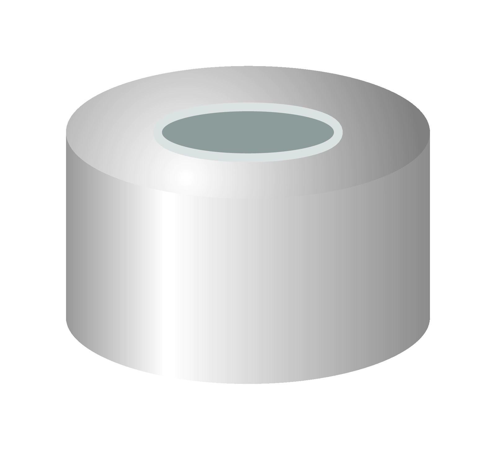 Crimp closure, N 11, alu., center hole, PTFE gray/Butyl beige/PTFE gray, 1.3 mm
