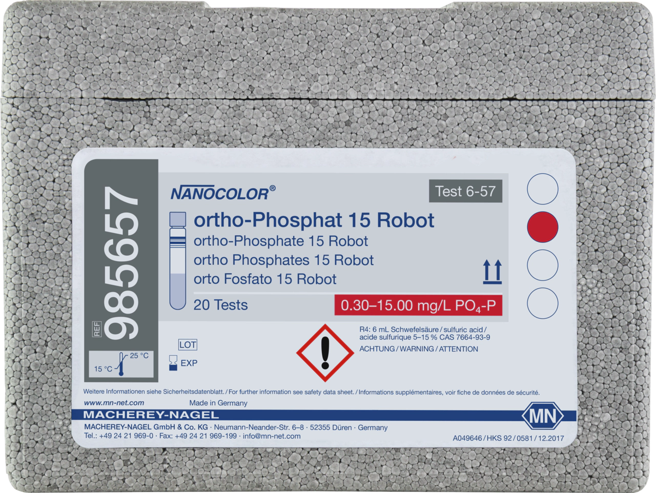 Tube test NANOCOLOR ortho-Phosphate 15 Robot