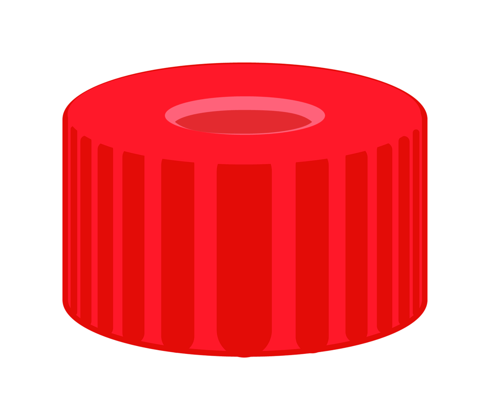 Screw closure, N 9, PP, red, center hole, Red Rubber/FEP colorless, 1.0 mm