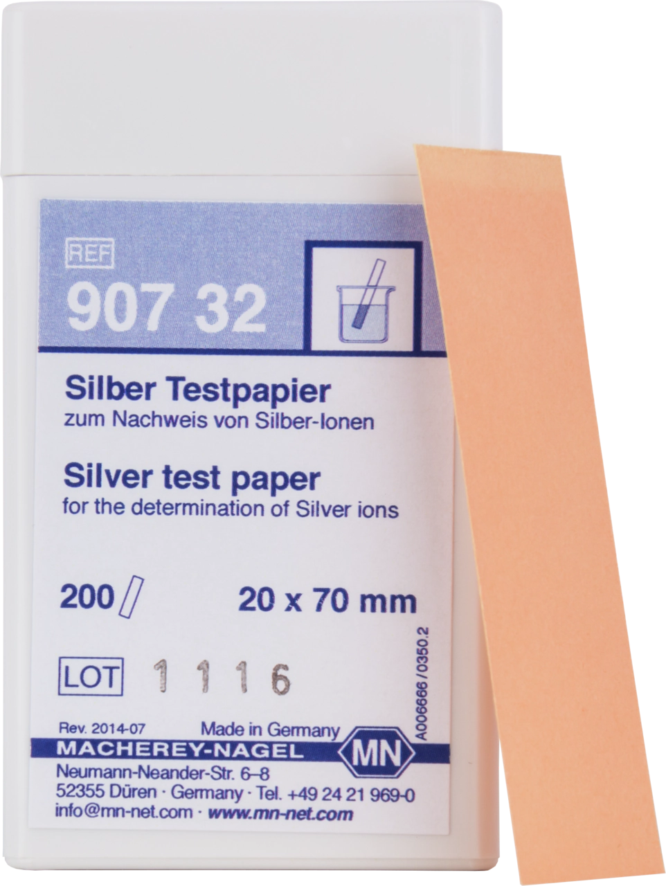 Qualitative Silver test paper for Silver: 20 mg/L Ag⁺