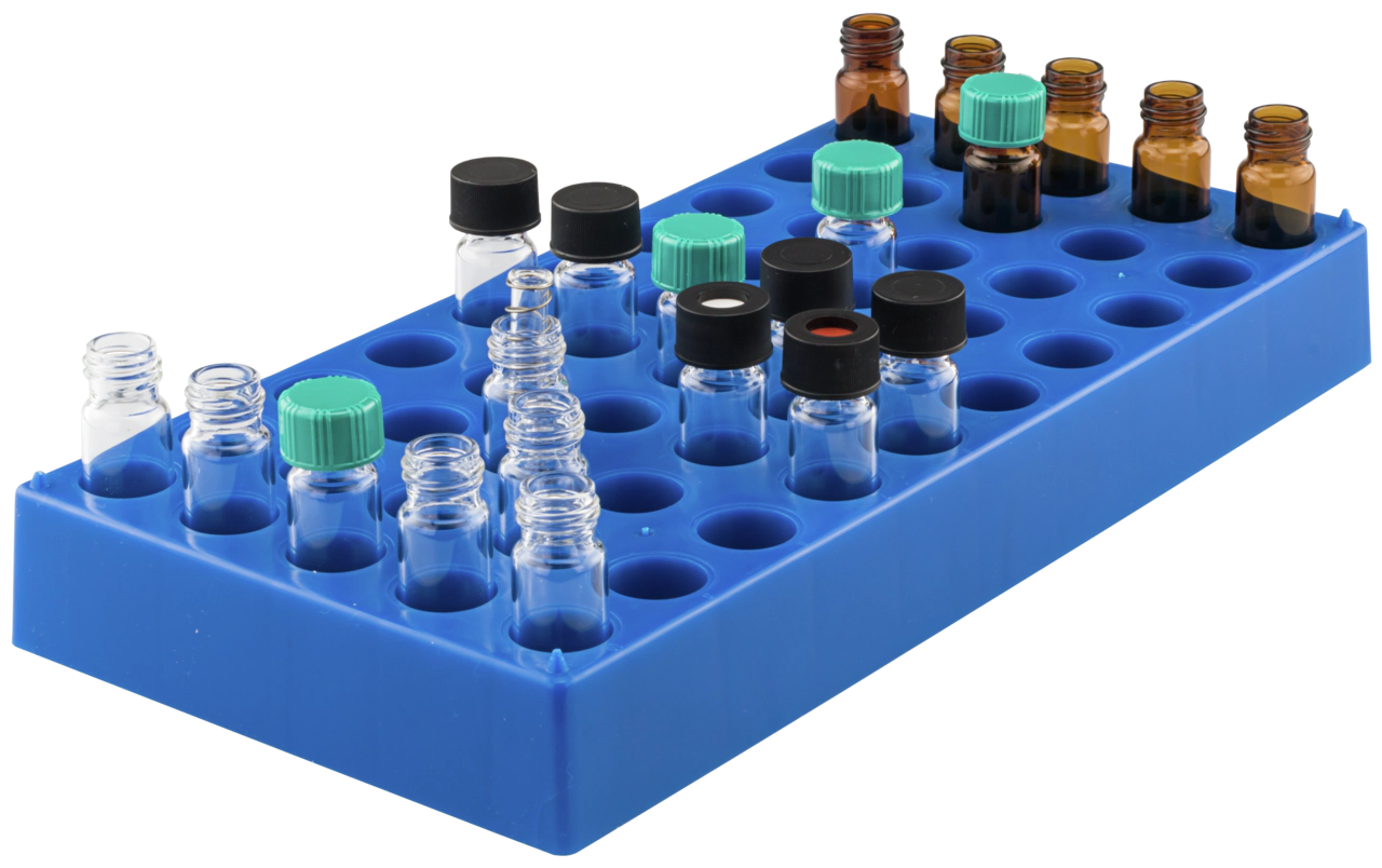 Vial rack, max. diameter 15 mm, 50 pos., stackable (if empty)