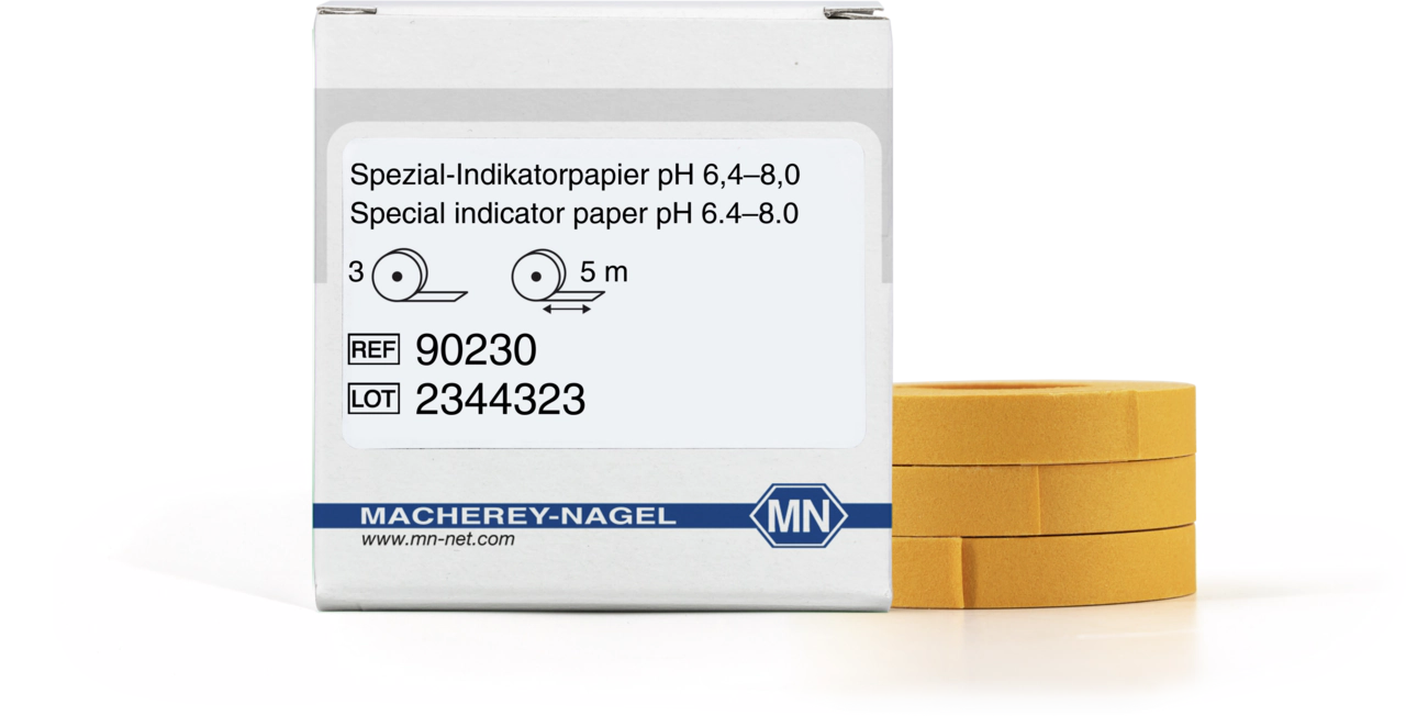Special indicator paper pH 6.4–8.0, reel, refill pack