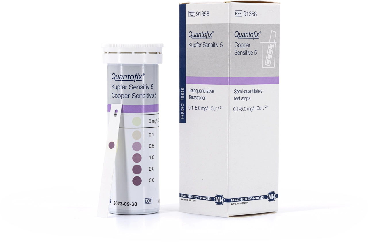 Semi-quantitative test strips QUANTOFIX Copper Sensitive 5