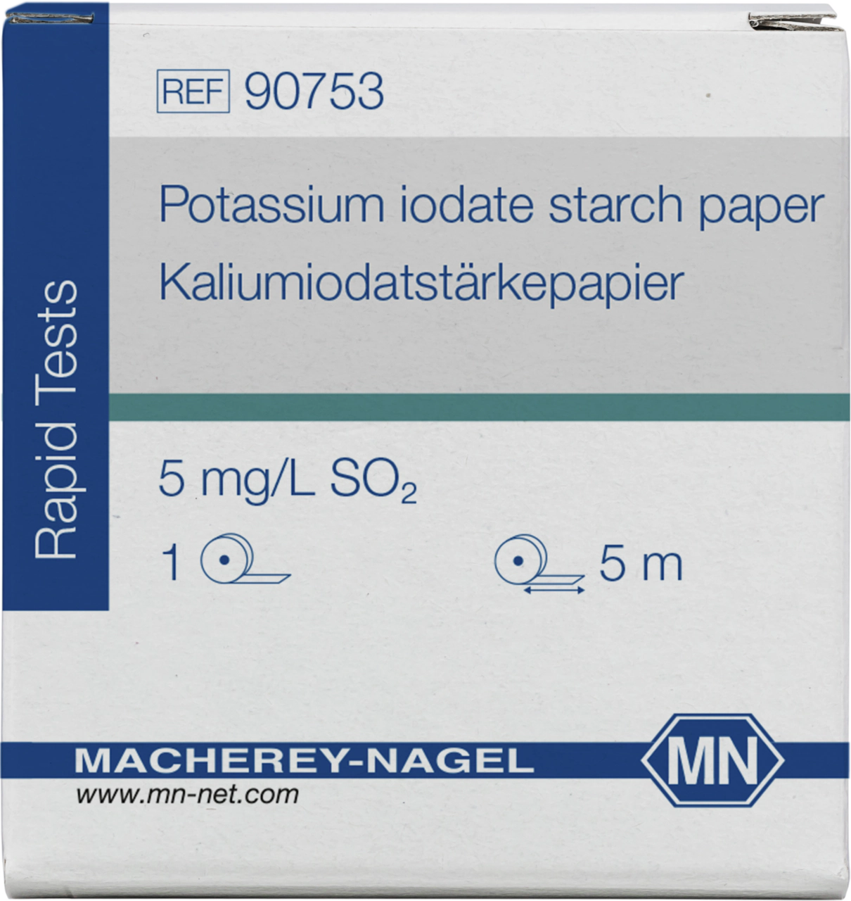 Qualitative Potassium iodate starch paper for Sulfur dioxide: 5 mg/L SO₂