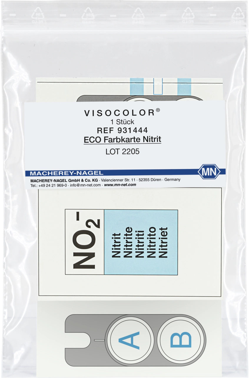 Color comparison chart for VISOCOLOR ECO Nitrite