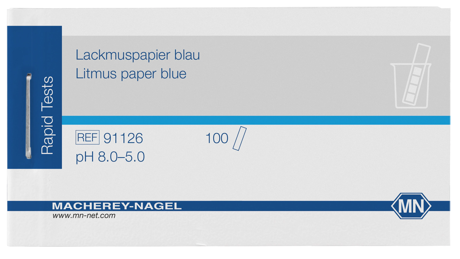 Qualitative pH test paper Litmus paper blue, pH: 8.0–5.0
