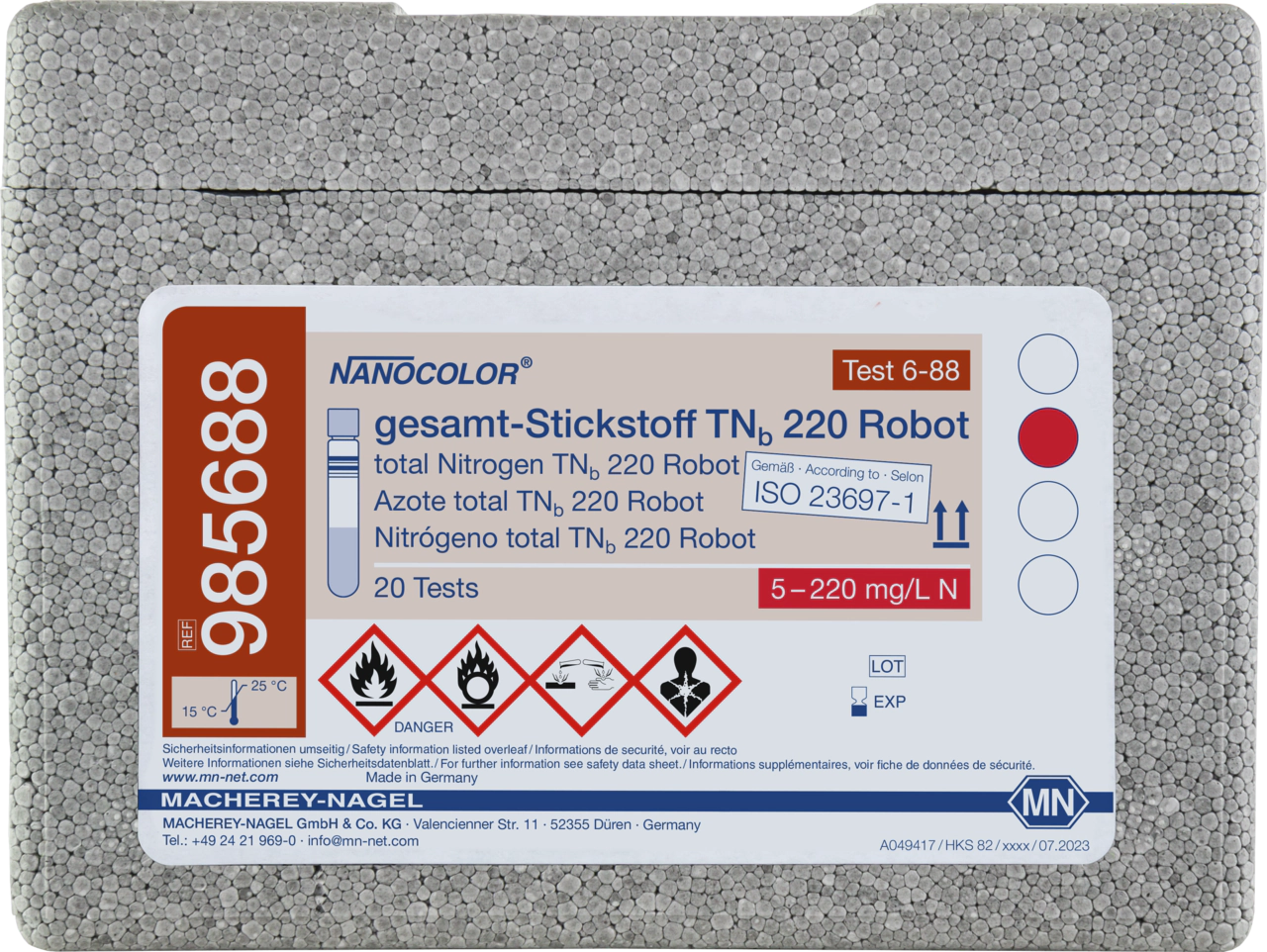 Tube test NANOCOLOR total Nitrogen TNb 220 Robot