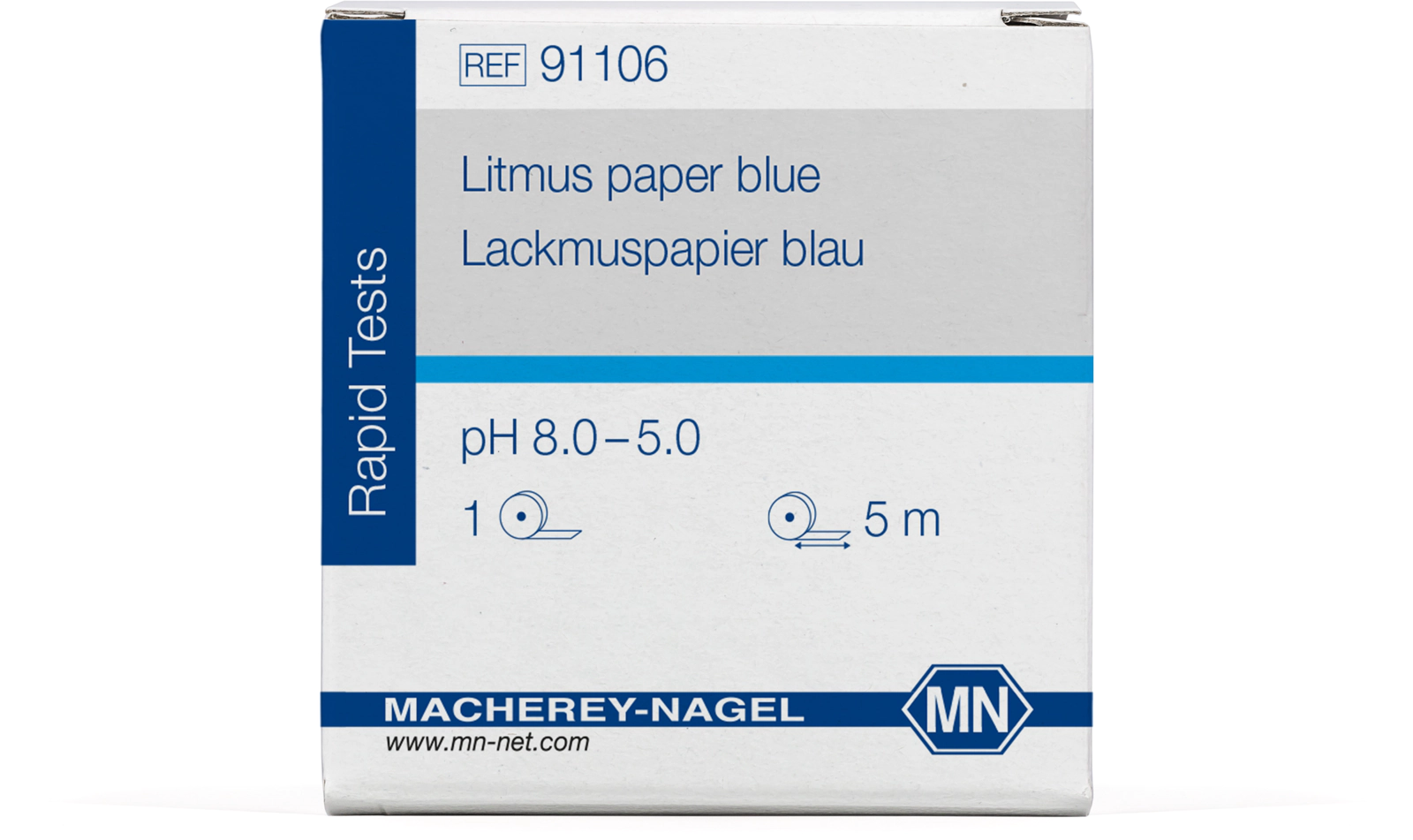 Qualitative pH test paper Litmus paper blue, pH: 8.0–5.0