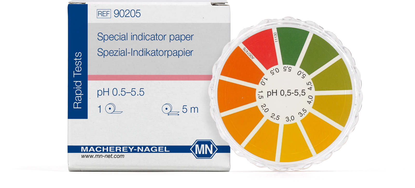 Special indicator paper pH 0.5–5.5, reel