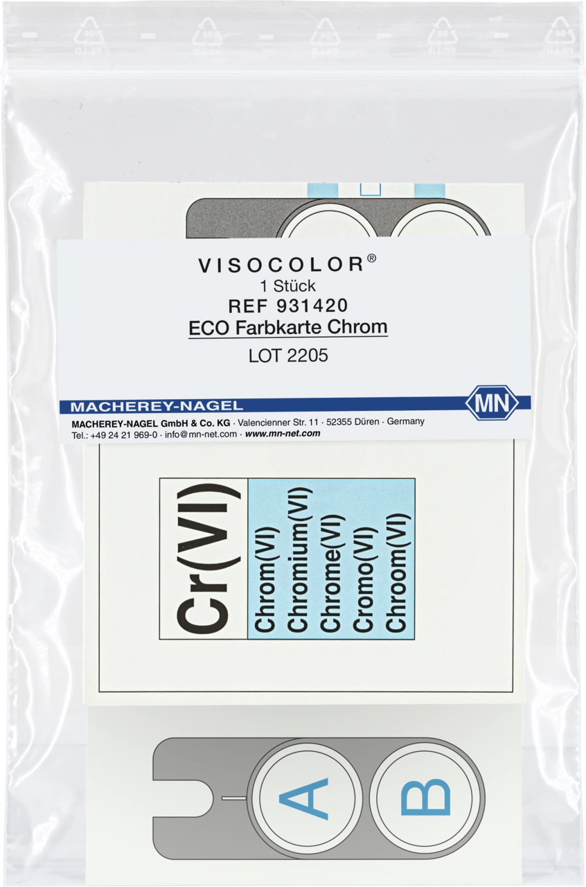 Color comparison chart for VISOCOLOR ECO Chromium