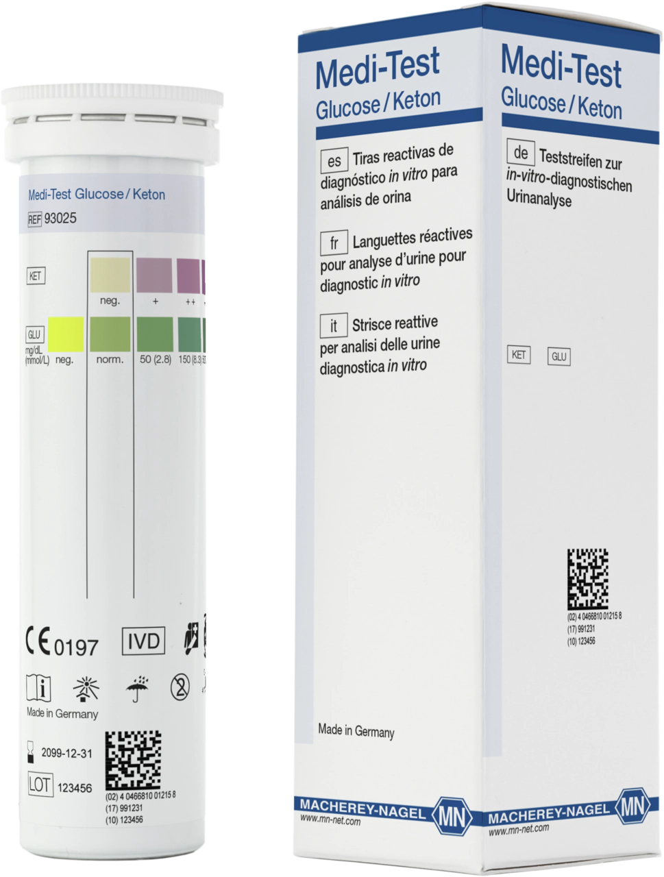 Urine test strips, Medi-Test Glucose/Keton