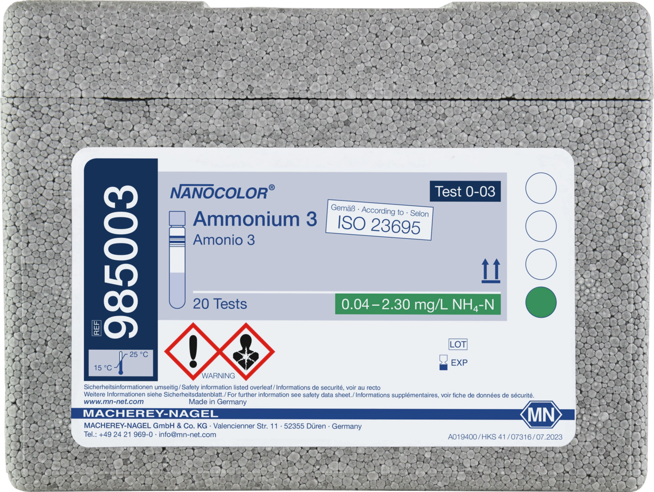 Tube test NANOCOLOR Ammonium 3