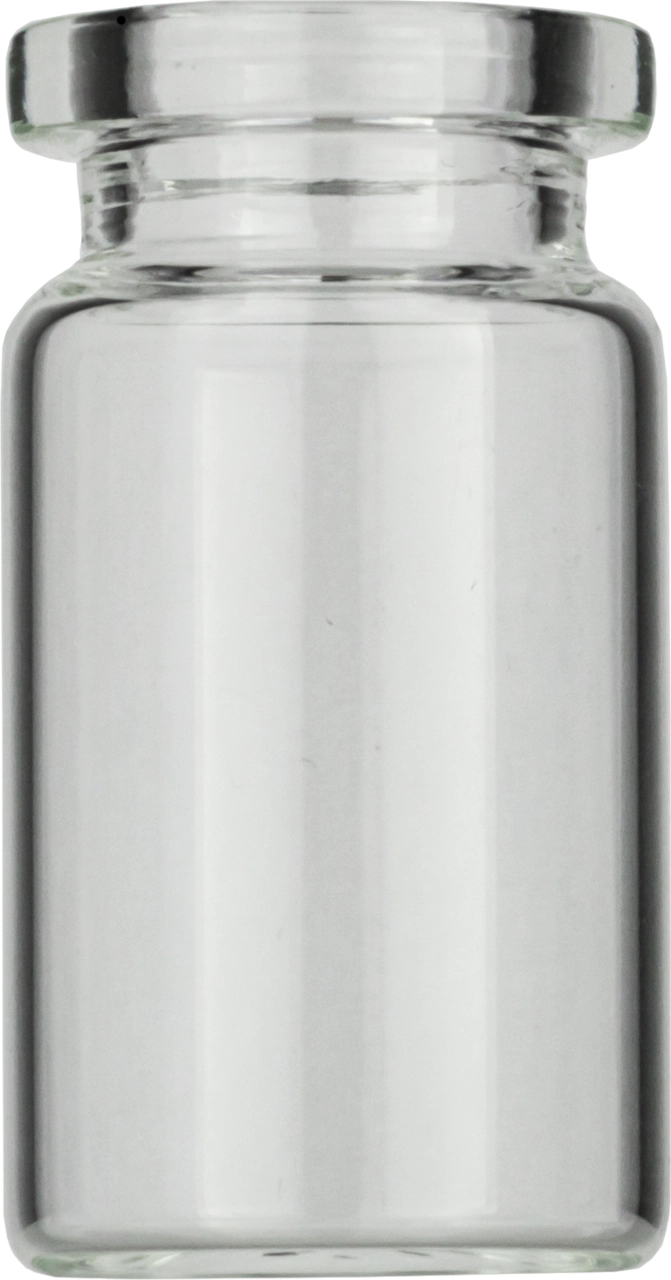 Crimp neck vial, N 20, 20.5x38.0 mm, 5.0 mL, flat bottom, flat neck, clear