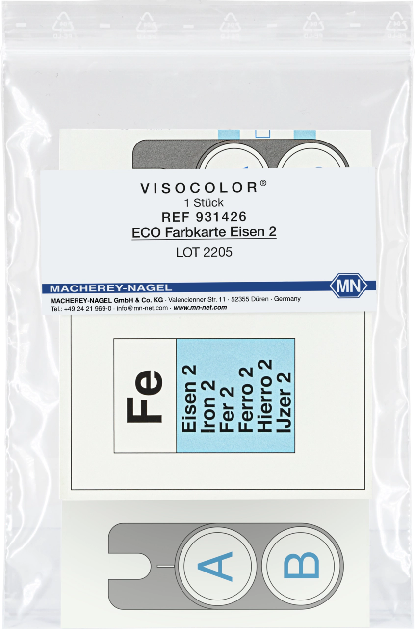 Color comparison chart for VISOCOLOR ECO Iron 2