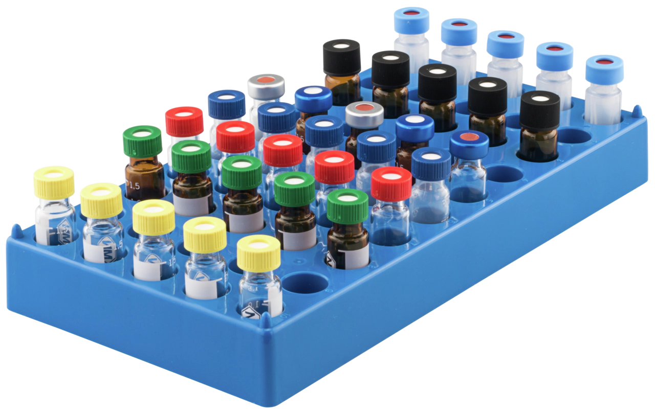 Vial rack, max. diameter 12 mm, 50 pos., stackable (if empty)