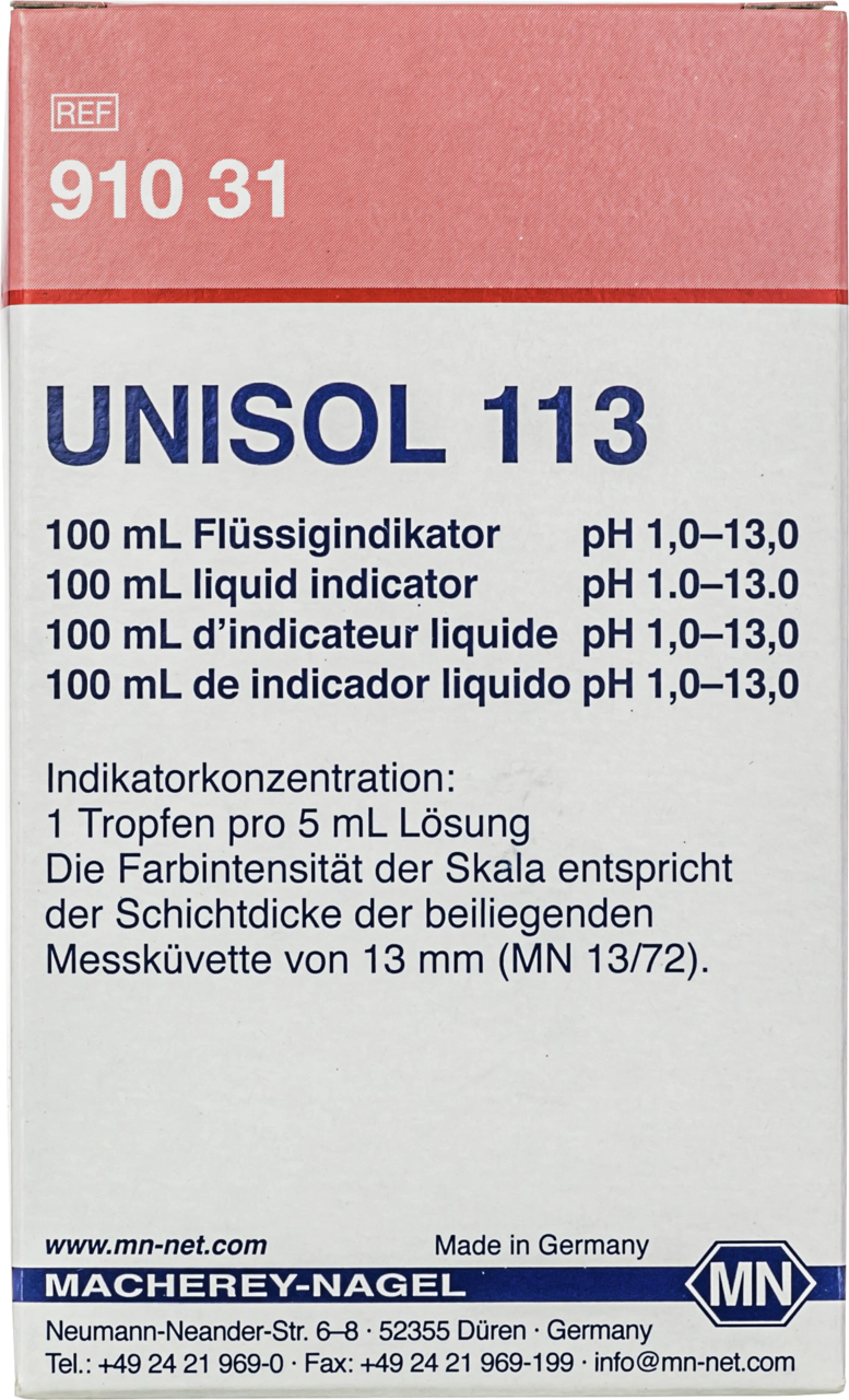Colorimetric reagents UNISOL 113 for pH 1‑13