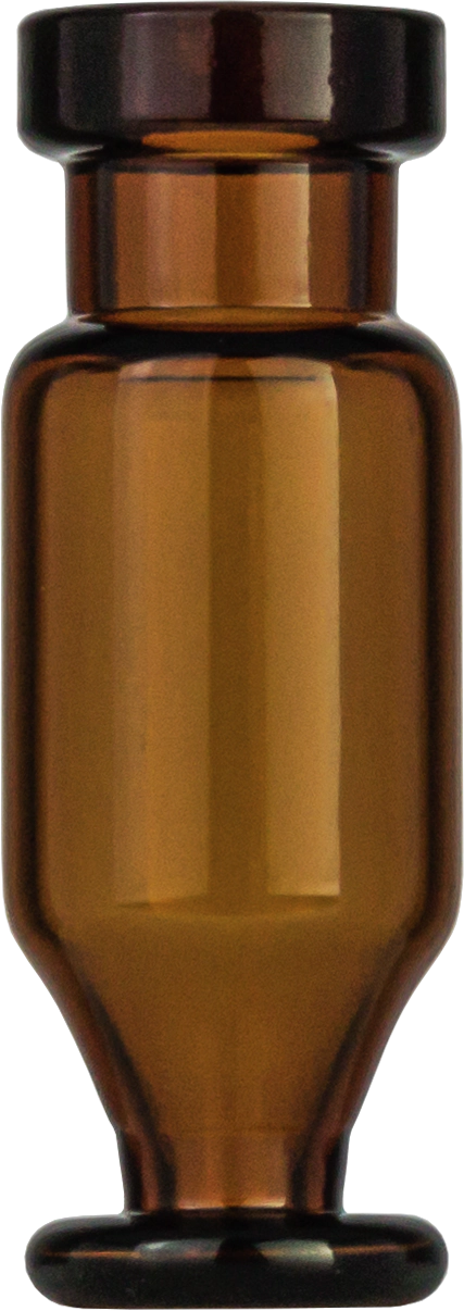 Crimp neck vial, N 11, 11.6x32.0 mm, 1.1 mL,conical + round pedestal, amber
