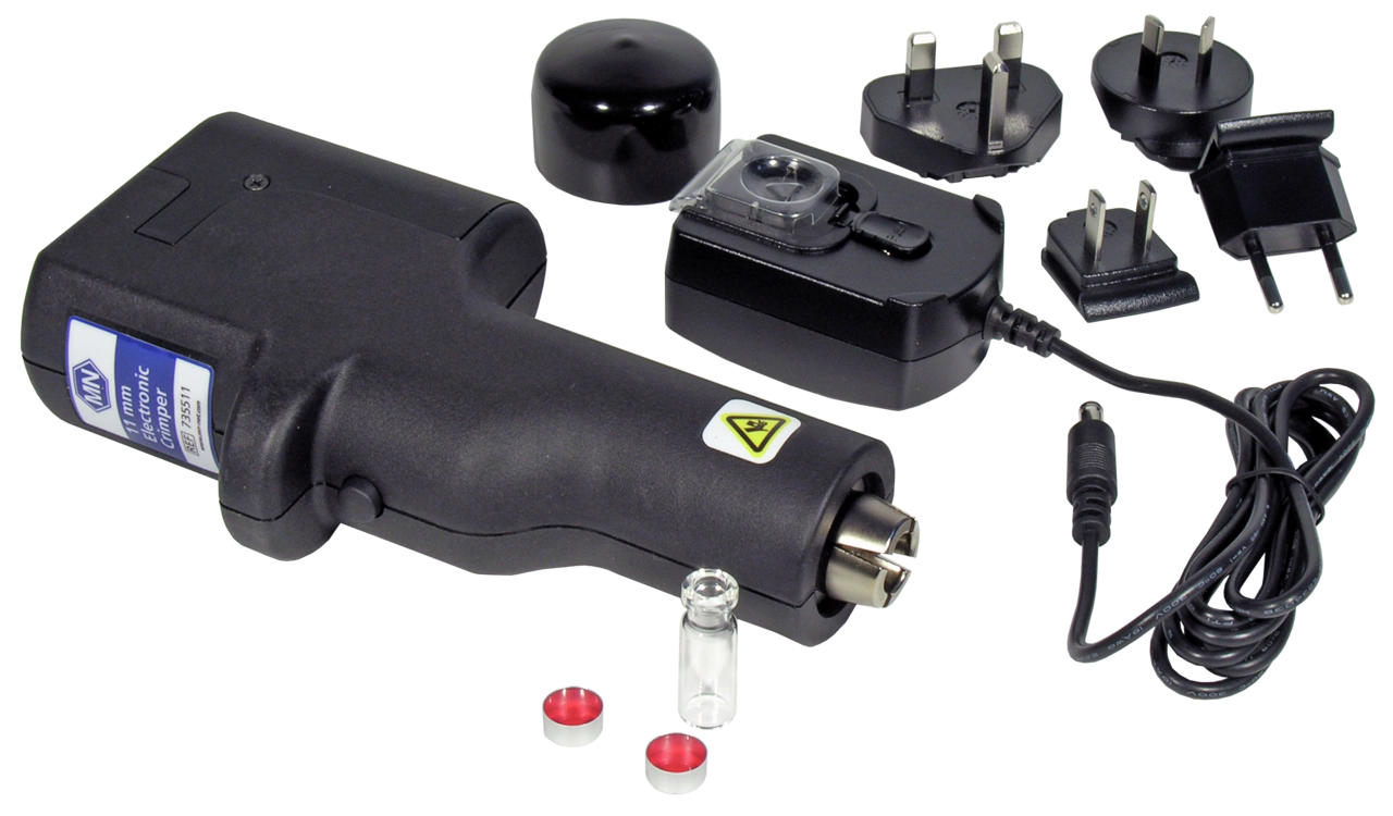 Crimping tool for 11 mm aluminum caps, electronic, battery-powered