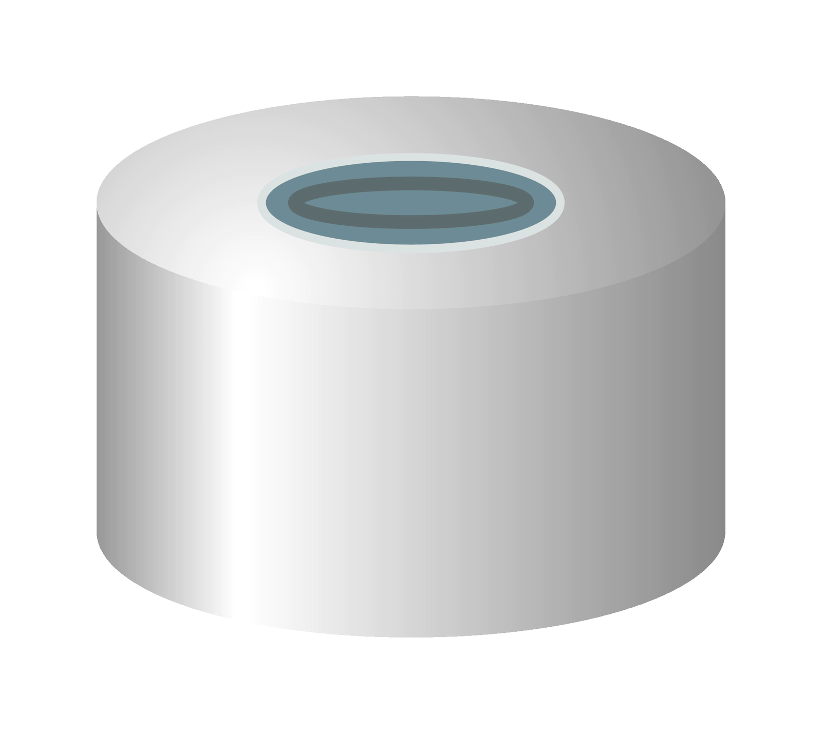 Crimp closure, N 13, alu., center hole, Butyl dark gray/PTFE gray, 2.0 mm