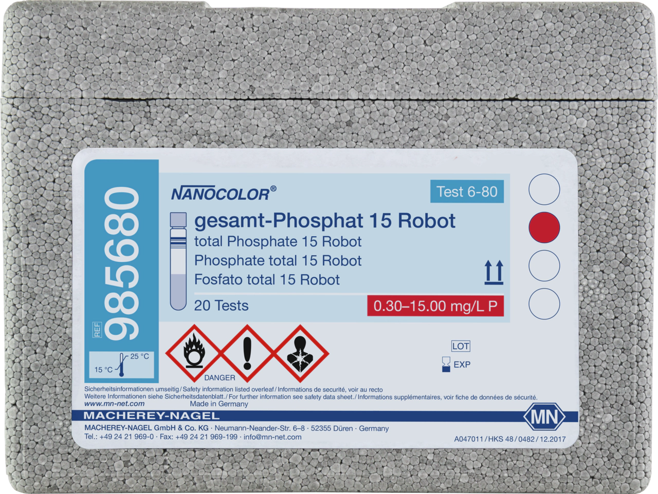 Tube test NANOCOLOR total Phosphate 15 Robot
