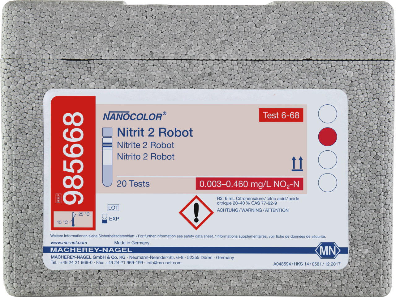 Tube test NANOCOLOR Nitrite 2 Robot