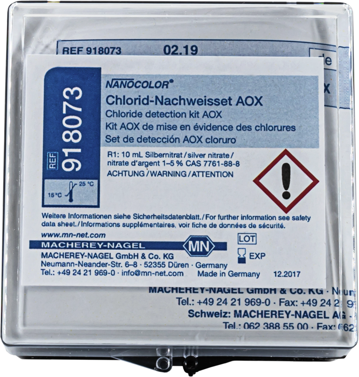 Chloride-detection set for NANOCOLOR AOX 3