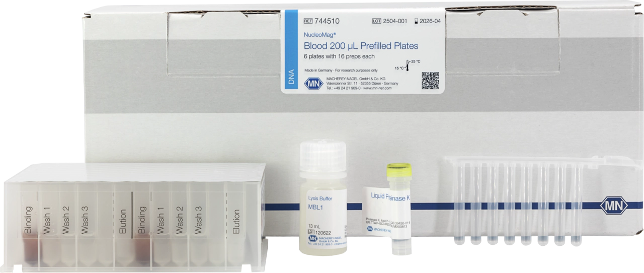 NucleoMag Blood 200 µL Prefilled Plates, DNA purification from blood