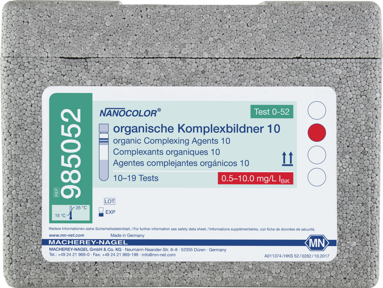 Tube test NANOCOLOR organic Complexing Agents 10