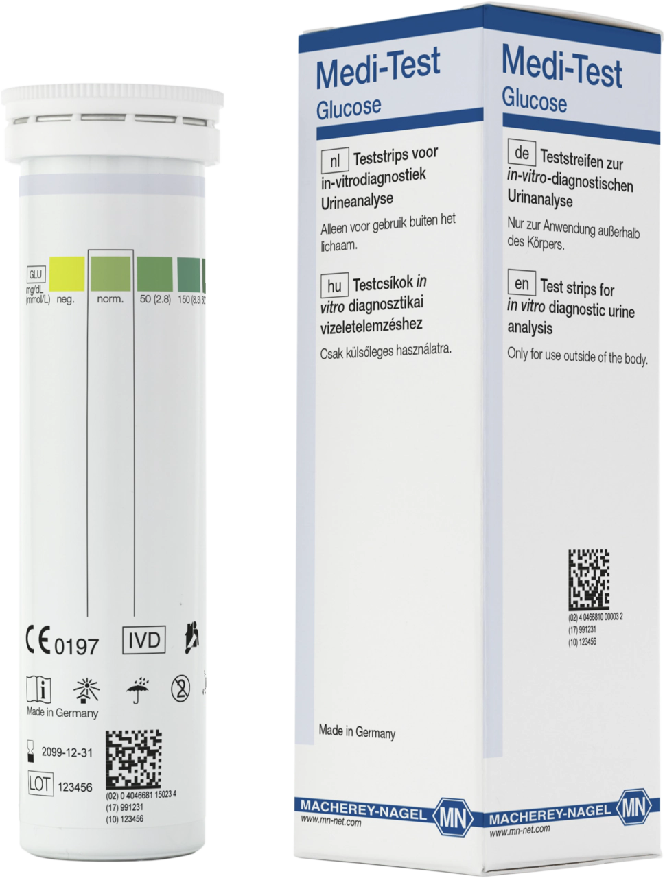 Urine test strips, Medi-Test Glucose for patient self testing