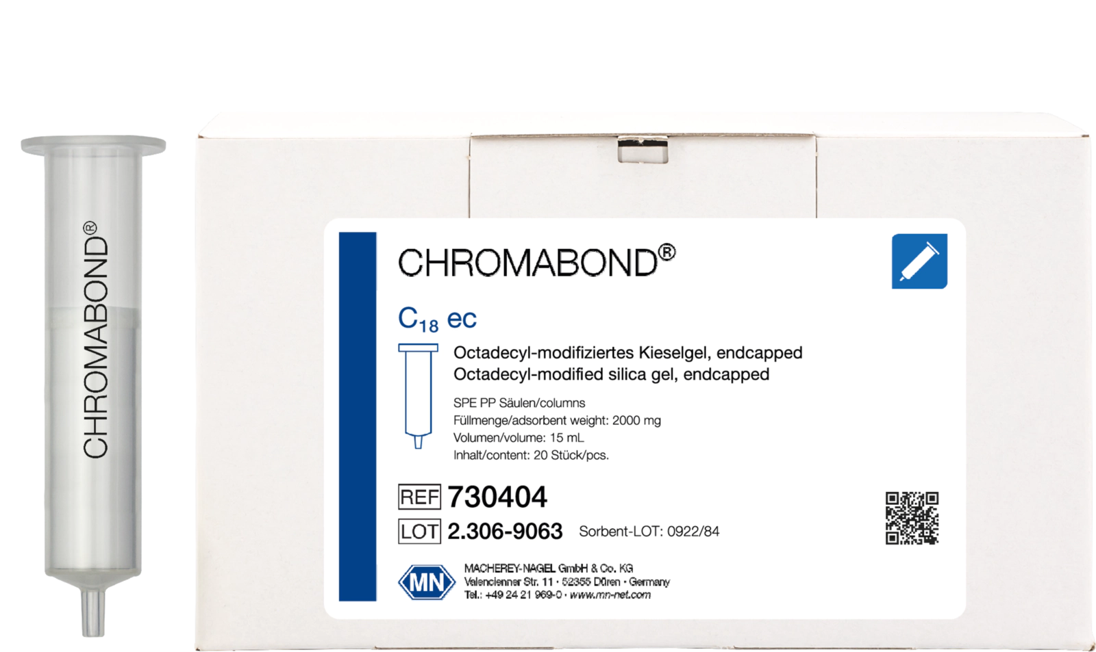 SPE column, CHROMABOND C18 ec, 45 µm, 15 mL/2000 mg