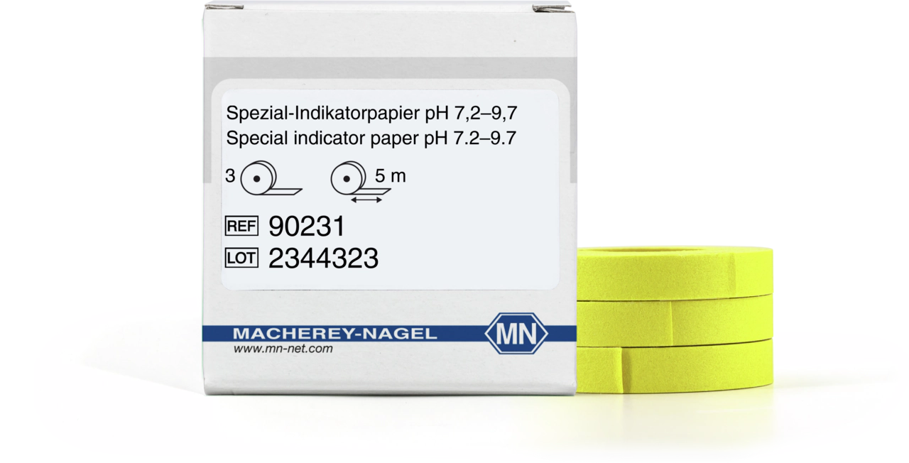 Special indicator paper pH 7.2–9.7, reel, refill pack