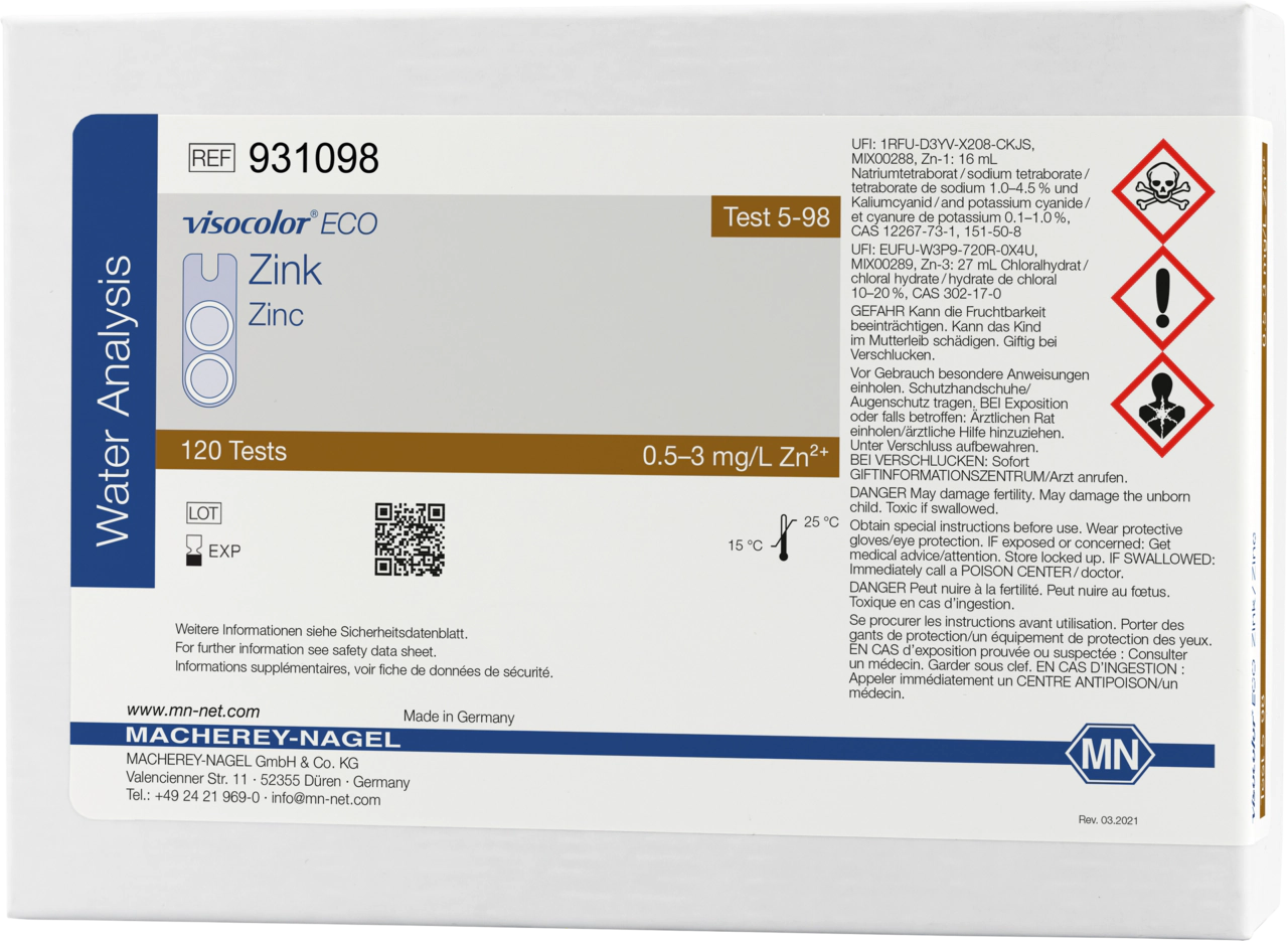 Colorimetric test kit VISOCOLOR ECO Zinc