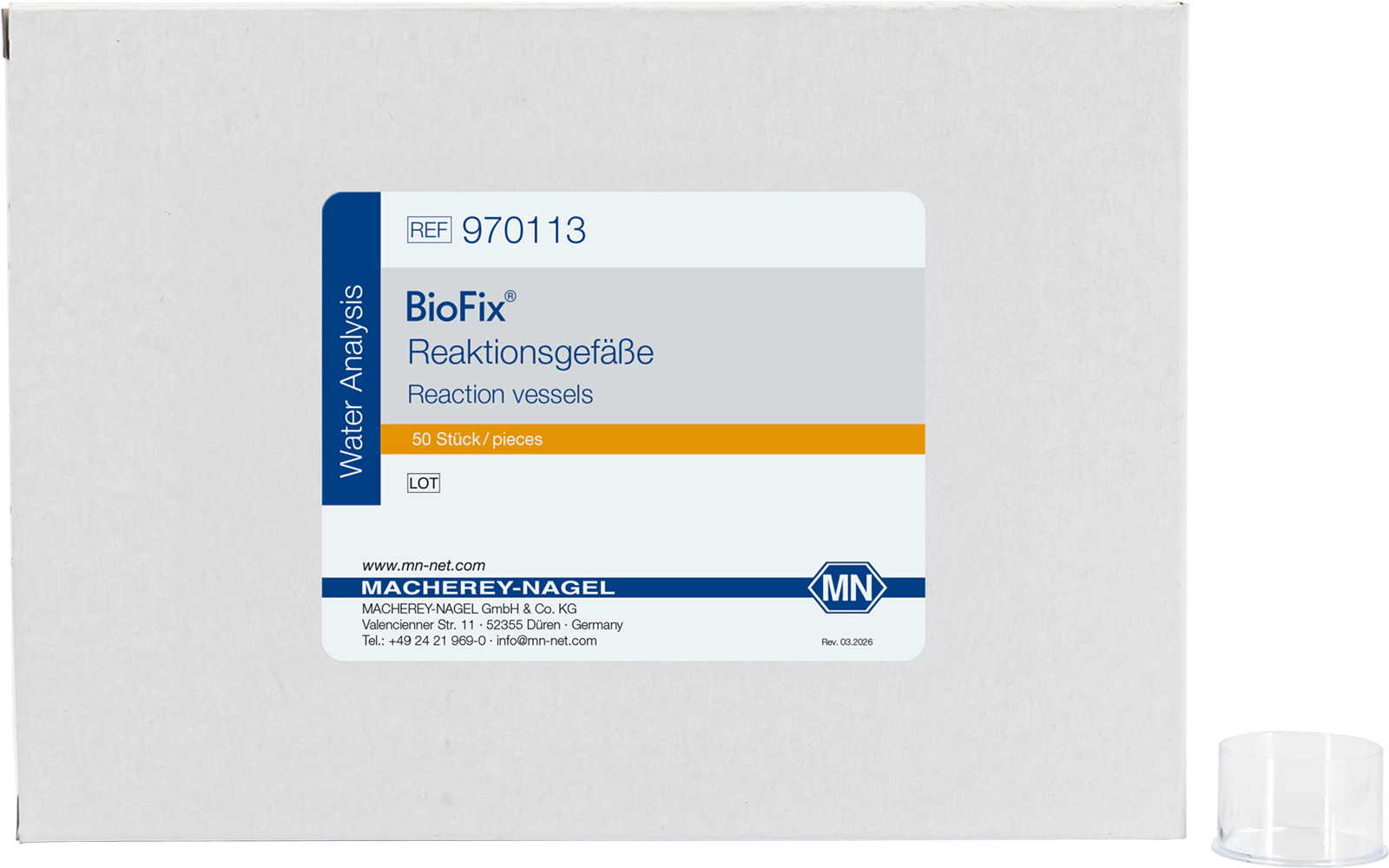 Reaction vessels for BioFix A‑Tox / N‑Tox