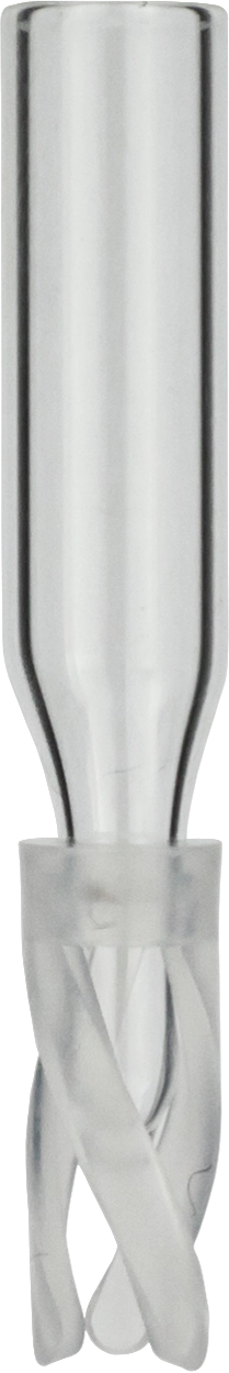 Micro-insert, N 9|N 10|N 11, 5.7x29.0 mm, 0.1 mL, conical, clear, spring