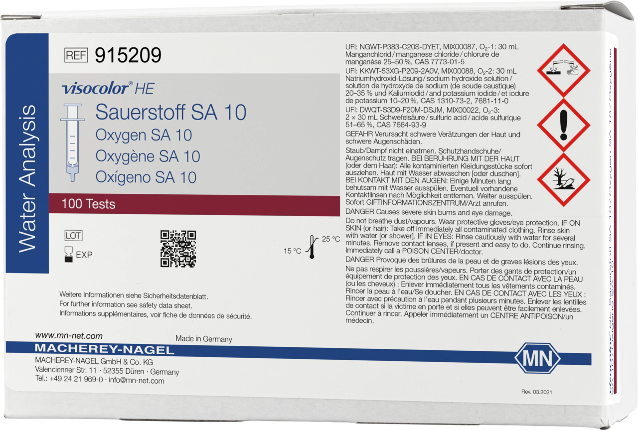 Titrimetric test kit VISOCOLOR HE Oxygen SA 10, refill pack