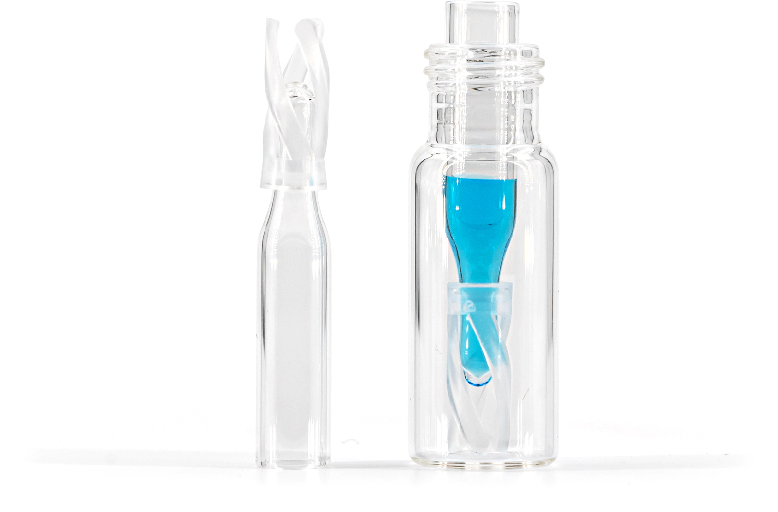 Micro-insert, N 9|N 10|N 11, 5.7x29.0 mm, 0.1 mL, conical, clear, spring