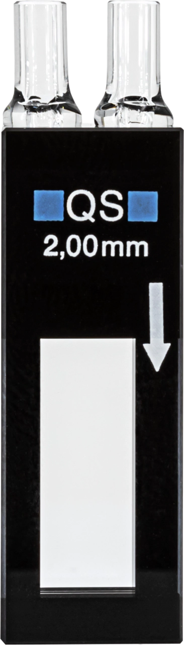 Flow cuvette, quartz glass, 2 mm