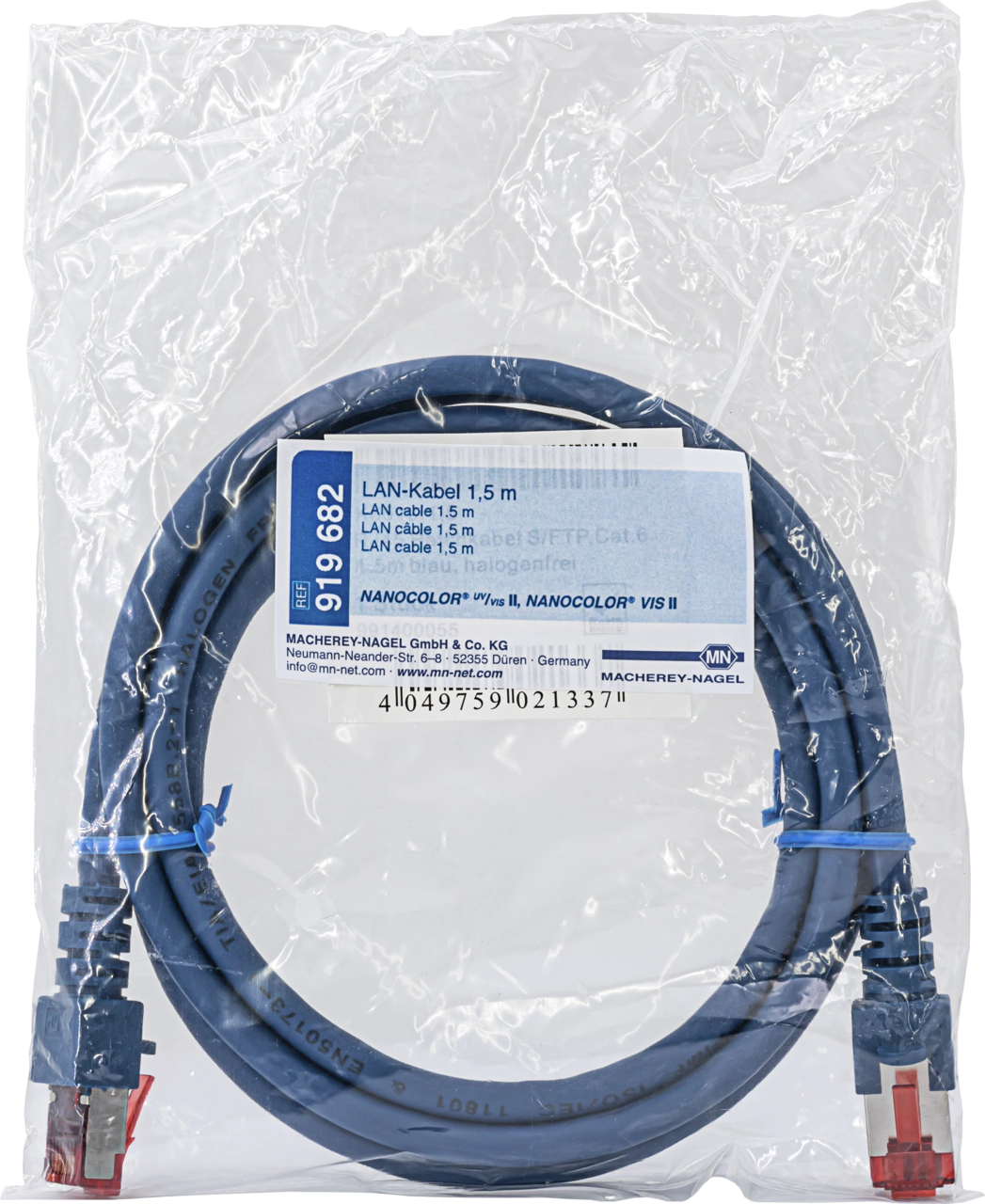 LAN cable for NANOCOLOR VIS II and UV/VIS II