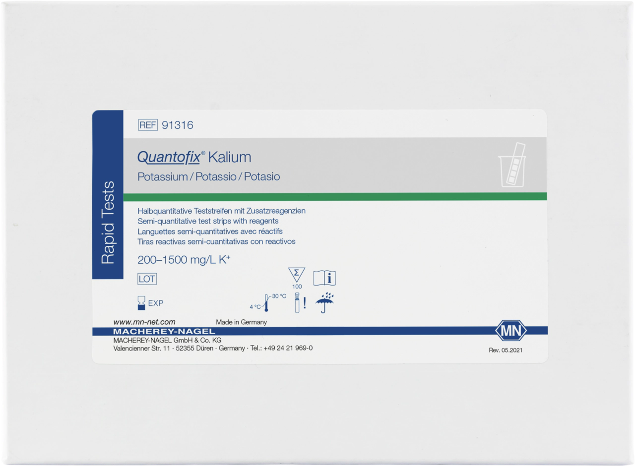 Semi-quantitative test strips QUANTOFIX Potassium
